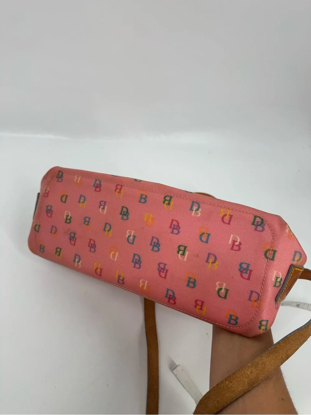 Vintage Dooney & Bourke Womens Monogram Handbag Satchel Crossbody CB Purse